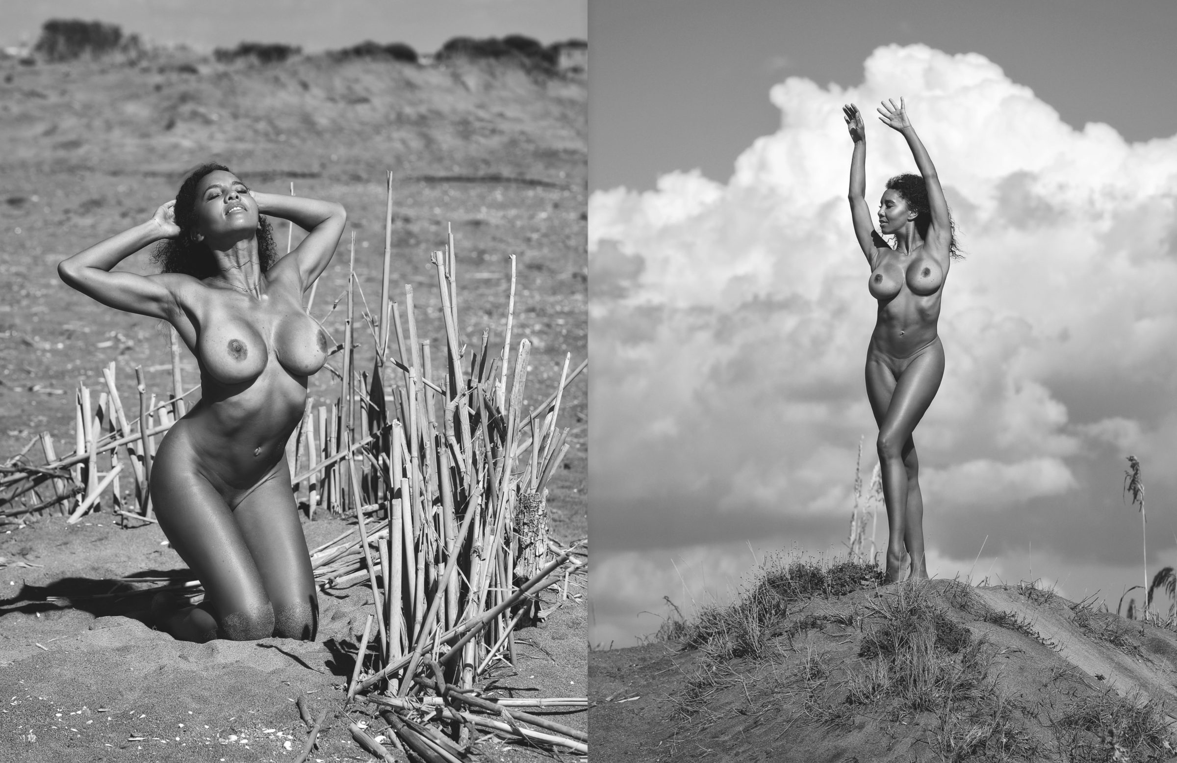 Black and white photography spread from Roberto Manetta Art Edition Volume 01